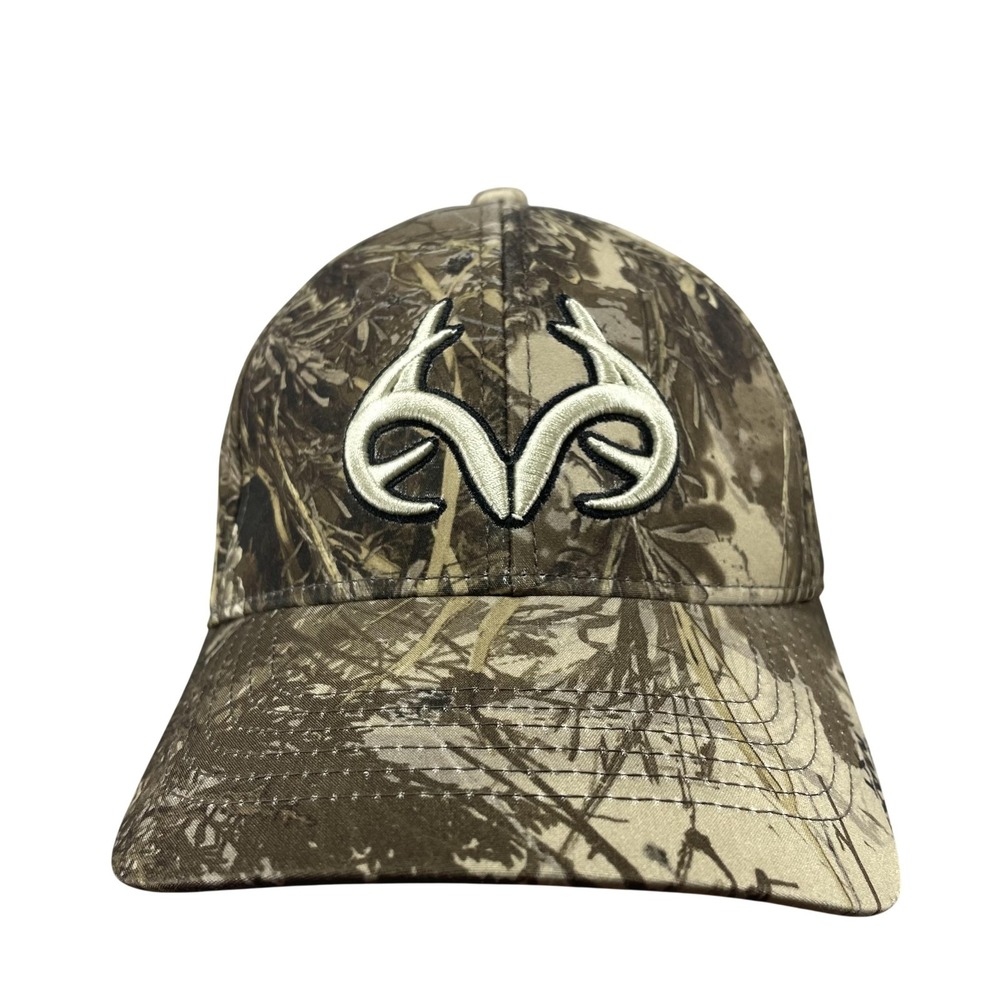 Realtree Hat Cap Strap Back One Size Mens Brown Camo Hunting Logo Outdoor